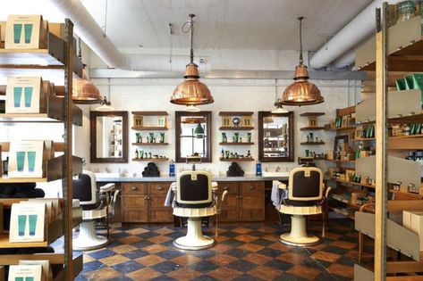 The World's 10 Coolest Barber Shops | Airows Old Fashion Barber Shop, Barber Shop Business Cards, Best Barber Shop, Barber Shop Interior, Barbershop Design, Interior Design Gallery, Barber Shop Decor, Vintage Barber, Beauty Salon Interior