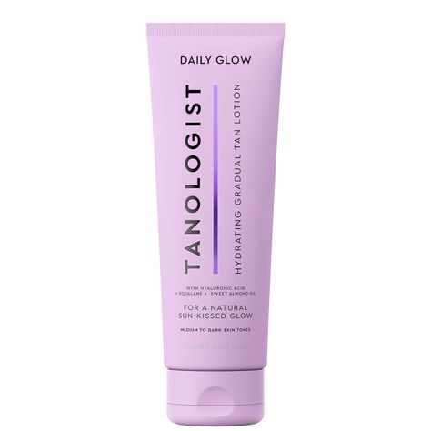 Fusing the skincare benefits of a body lotion with the sun-kissed colour of self-tan, the Tanologist Daily Glow Hydrating Gradual Tan moisturises and nourishes skin as it creates a gradual bronzed glow.  The lightweight daily tanning lotion is enriched with hyaluronic acid, squalane and beta glucan to lock in moisture for a streak-free, even-looking tan. Building colour gradually with daily use, the moisturiser leaves skin feeling smooth and summer-ready all year round. Gradual Tanning Lotion, Tan Lotion, Glow Lotion, Self Tanning Lotions, Beta Glucan, Gradual Tan, Self Tanners, Day Glow, Medium Skin Tone