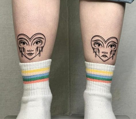 Correlating Tattoos Friends, Happy Heart Tattoo, 90s Tattoo Grunge, Moon Flash Tattoo, Gothic Style Tattoos, Small Gothic Tattoos, Amor Tattoo, 90s Tattoos, Characters From Movies