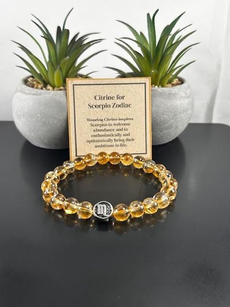 Scorpio Bracelet, AAA Citrine Bracelet ,6mm 8mm Success ,Abundance ,Wealth Beaded Bracelets for Men Women , Gifts for Scorpio , Astrology by CCsHealingCrystals on Etsy Scorpio Bracelet, Beaded Bracelets For Men, Scorpio Astrology, Citrine Bracelet, Citrine Beads, Scorpio Zodiac, Natural Citrine, Women Gifts, Mens Beaded Bracelets