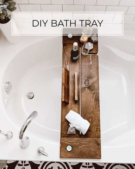 Bathtub Caddy Diy, Bath Caddy Diy, Diy Wood Wall Decor, Wood Bath Tray, Bath Board, Tub Tray, Diy Wood Wall, Bathtub Caddy, Bathtub Tray