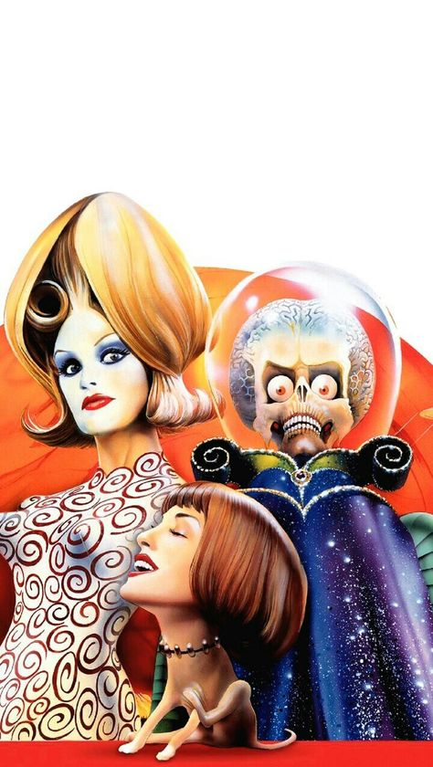 Mars Attacks Movie, Mars Attack, Attack Movie, Wallpapers For Phone, Mars Attacks, L Wallpaper, Tim Burton Films, Horror Artwork, Deco Retro