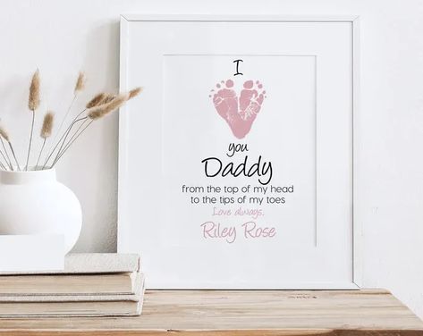 Valentines Day Gift for New Dad from Baby, Footprint I Love You Art Print, Your Child's actual Feet 8x10 or 11x14 inches, UNFRAMED Baby Valentines Gifts, Ultrasound Art, Gift For New Dad, Valentines Baby, Baby Footprint, Albany New York, First Time Dad, Valentines Day Baby, Valentine Gifts For Husband