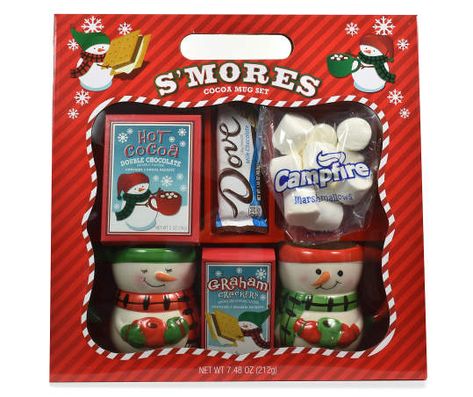 Enjoy a cup of cocoa and make some s'mores with this adorable snowman themed holiday gift set. Whether you are getting cozy by the fire, or just lounging in your kitchen, this s'mores and cocoa kit is sure to delight! Hot Cocoa Kit, Hosting Holiday Party, Campfire Marshmallows, Hot Cocoa Gift, Mug Gift Set, Dove Chocolate, Cocoa Gift, Swap Gifts, Snowman Mugs