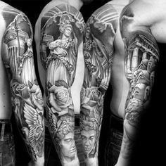 Goddess Tattoo For Men, Greek Gods And Goddesses Tattoos, Greek Goddess Tattoo Aphrodite, Athena Tattoo Design Greek Mythology, Athena Tattoos, Goddess Ideas, Ancient Greek Tattoo, Buddhist Symbol Tattoos, Greek Goddess Tattoo