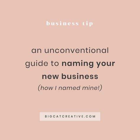 An Unconventional Guide to Naming Your New Business Build A Portfolio, Squarespace Tutorial, Social Media Management Business, Creating A Portfolio, Naming Your Business, Social Icons, Creating A Business, Write It Down, Big Cat