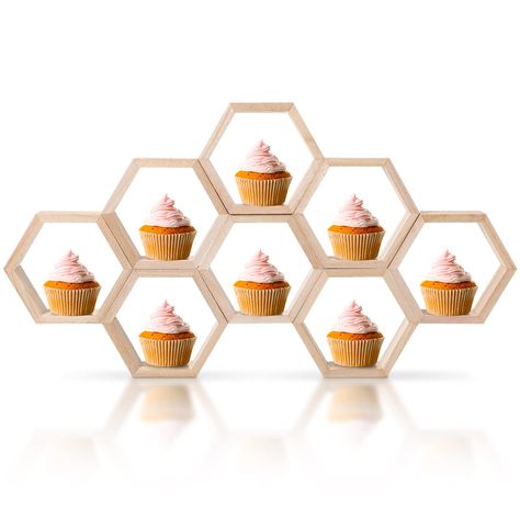 PRICES MAY VARY. Sufficient Quantity: you will receive 8 pieces of hexagon table centerpieces decors, enough to meet your daily needs; You can arrange them according to your own preferences, or you can share them with your friends, family, colleagues, classmates, neighbors and more Suitable Size: the overall size of each farmhouse honeycomb table decor are approx. 6.3 x 5.51 x 1.38 inches/ 16 x 14 x 3.5 cm, and the size of each unilateral are approx. 3.15 inches/ 8 cm with approx. 0.31 inches/ 0 Wooden Table Decor, Cupcake Display Stand, Floating Table, Bee Baby Shower Theme, Cupcake Display, Pooh Baby, Baby Shower Party Favors, Cake Display, Table Sign