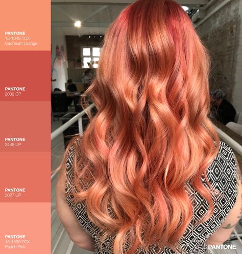 Coral Hair Color, Peachy Pink Hair, Peach Hair Colors, Coral Hair, Peach Hair, Hair Color And Cut, Hair Inspiration Color, Orange Hair, Hair Painting