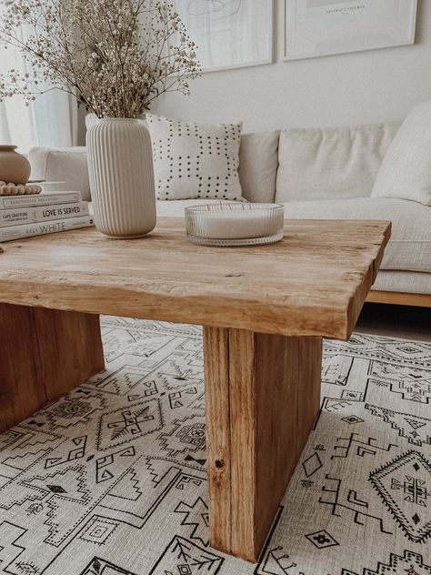 Diy Coffee Tables Ideas Wood, Pouf End Table, What To Build Out Of Wood, Organic California Casual, Wood Bench Coffee Table, Square Rustic Coffee Table, Using A Bench As A Coffee Table, Wooden Side Table Diy, Area Rugs Trends 2022