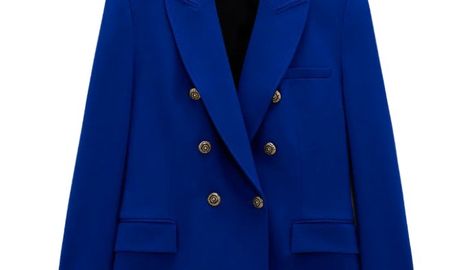 Kate Middleton's Zara Waffle Blazer in White Elegant Luxury Royal Blue Blazer, Tailored Royal Blue Single Breasted Blazer, Blue Zara Blazer With Buttons, Luxury Royal Blue Blazer, Cobalt Blazer, Culottes Skirt, Blazer Styling, Tailored Royal Blue Single-breasted Blazer, Tiara Accessories