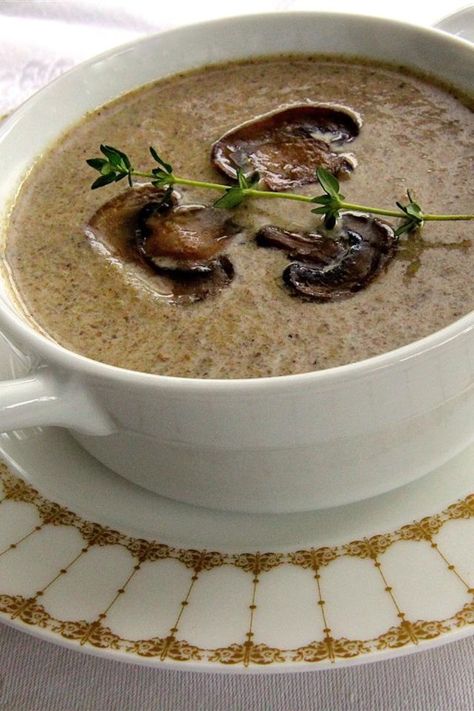 Chef John's Creamy Mushroom Soup | "This has become a staple in my household. Absolutely fantastic." #souprecipes #soupinspiration #soup #stew #chili #soupideas Low Fat Soup Recipes, Best Mushroom Soup, Creamy Mushroom Soup, Mushroom Soup Recipes, Pureed Soup, Creamy Mushrooms, Bowl Of Soup, Mushroom Soup, Creamed Mushrooms