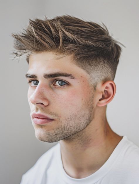 New Men Hairstyles, Crew Cut Hair, Trendy Boys Haircuts, Boy Haircuts Short, Mens Haircuts Short Hair, Trendy Mens Haircuts, Square Face Hairstyles, Tapered Haircut, Long Hair On Top