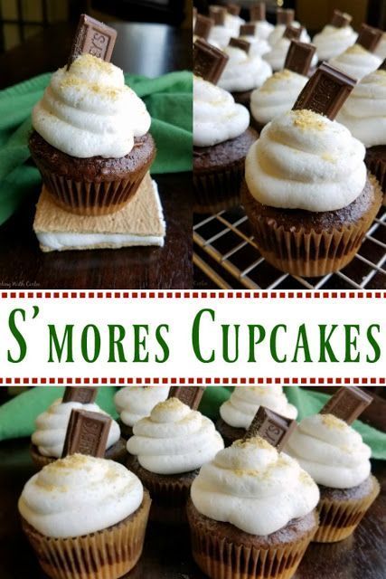 Chocolate cupcakes with a graham cracker crust and piled high with toasted marshmallow buttercream. S'mores cupcakes are a perfect bite of summer! Toasted Marshmallow Buttercream, Marshmallow Smores, S Mores Cupcakes, Marshmallow Buttercream, Summer Cupcakes, Future Chef, Smores Cupcakes, Fancy Cupcakes, Homemade Cupcakes