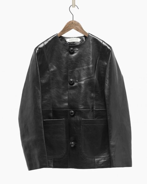 NAMACHEKO | Leather jacket from Autumn Winter 2023 @thebrokenarm | Instagram 2023 Leather Jacket, Leather Jacket Details, Autumn Winter 2023, Winter 23, Ann Demeulemeester, Winter 2023, Rick Owens, Aesthetic Clothes, Calf Leather