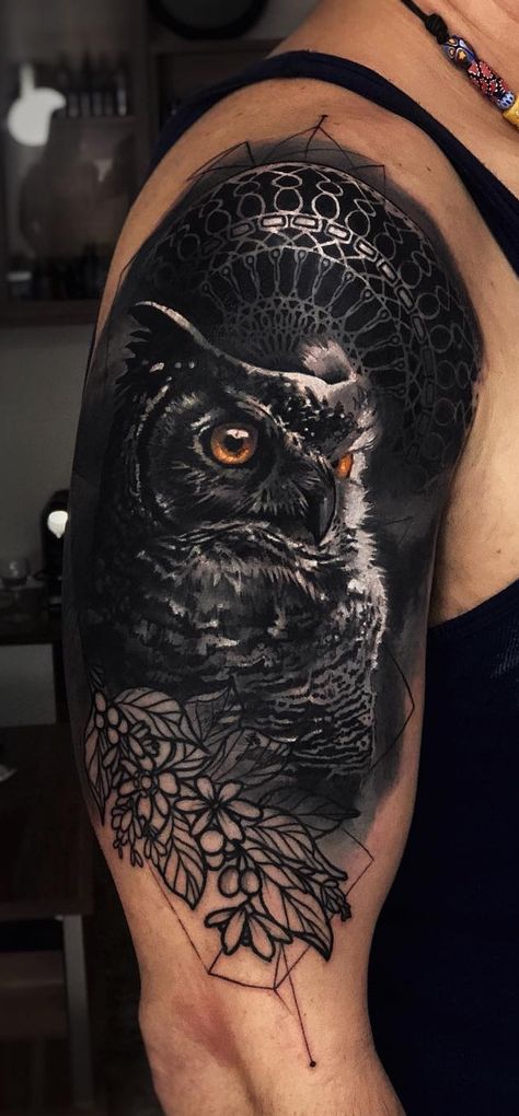 Cover Up Tattoos For Men Arm, Shoulder Cover Up Tattoos, Mens Owl Tattoo, Realistic Owl Tattoo, Forearm Cover Up Tattoos, Owl Tattoo Sleeve, Cover Up Tattoos For Men, Tatuaje Cover Up, Owl Tattoo Drawings