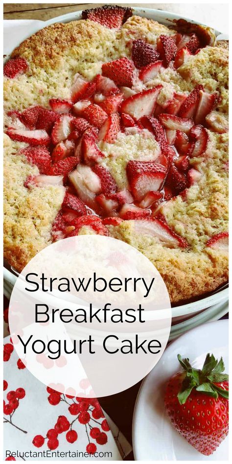 MOIST Strawberry Breakfast Yogurt Cake Recipe Cake Recipe Strawberry, Strawberry Yogurt Cake, Yogurt Cake Recipe, Breakfast Yogurt, Strawberry Breakfast, Recipe Strawberry, Yogurt Breakfast, Yogurt Cake, Strawberry Yogurt