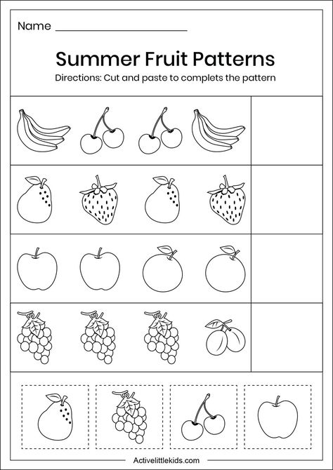 Free Pattern Worksheets For Kindergarten, Pattern Worksheets For Kindergarten Free Printable, Patterns Worksheets For Preschool, Pattern Worksheets For Preschool, Preschool Pattern Worksheets, Kindergarten Start, Pattern Worksheets For Kindergarten, Patterning Kindergarten, Preschool Patterns