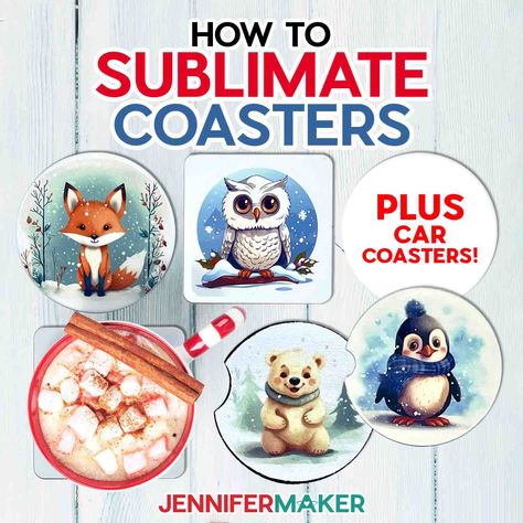 How To Sublimate Coasters: Cricut, Ceramic, MDF, & Neoprene Car Coasters How To Make Car Coasters With Cricut, Sublimation Car Coasters Designs Free, How To Sublimate, Cricut Ceramic, Coasters Cricut, Cricut Coasters, Car Coasters Sublimation, Sublimation Coasters, Ikea Craft Room