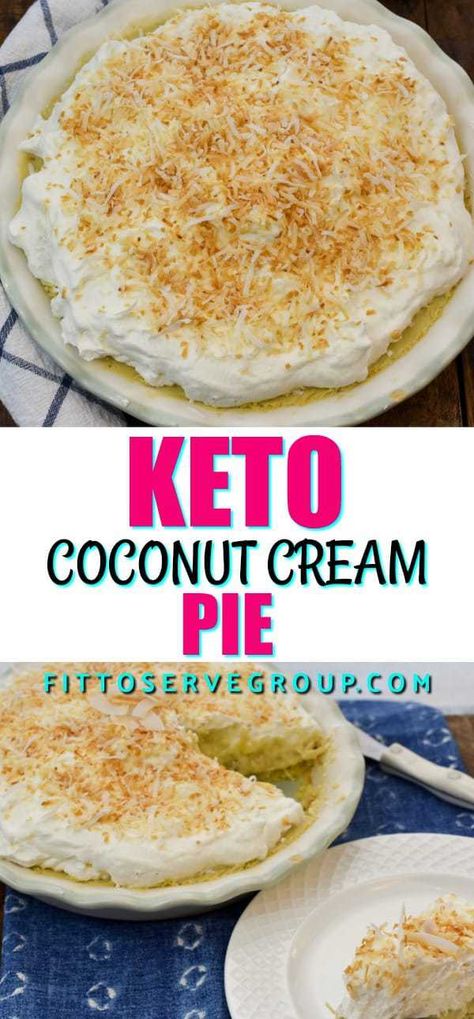 Keto Coconut Cream Pie, Coconut Flour Crust, Cream Pie Filling, Coconut Custard Pie, Lazy Keto, Coconut Pie, Coconut Custard, Keto Sweets, Keto Ideas