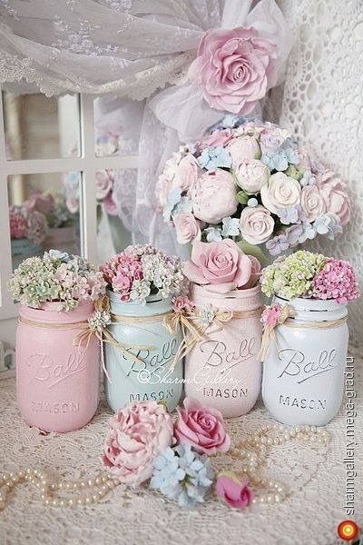 Baños Shabby Chic, Cocina Shabby Chic, Shabby Chic Decorating, Decoration Shabby, Estilo Shabby Chic, Decor Shabby Chic, Shabby Chic Bathroom, Mason Jar Centerpieces, Rubik's Cube