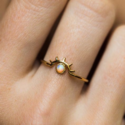 Eyes Ring, Opal Eyes, Local Eclectic, Opal Ring Gold, Dope Jewelry, Minimal Jewelry, Vermeil Jewelry, Eye Ring, Small Rings