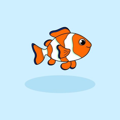 Cute clown fish cartoon | Premium Vector #Freepik #vector #baby-star #little-star #pink-cute #cute-cartoon Clown Fish Cartoon, Fish Cartoon Images, Fish Cartoon, Cute Clown, Tuna Fish, Marine Fish, Cute Fish, Small Fish, Beautiful Fish