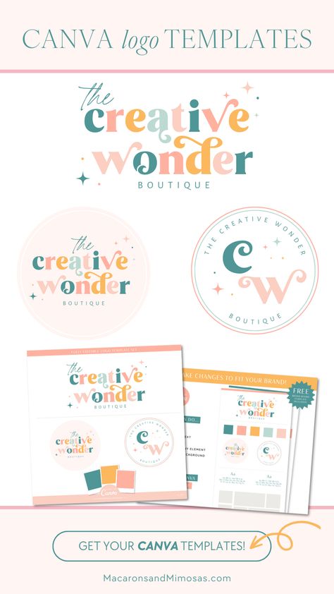 Ignite the power of your brand with our Semi-Custom Retro & Boho Logo Designs! Easy-to-edit with Canva Templates, this kit empowers you to design a unique brand identity that leaves a lasting impression. Explore the fusion of retro and boho styles to customize a logo that resonates with your ethos. Whether you're revamping or starting from scratch, our design kit is the ultimate branding companion! Etsy Logo Ideas, Stationary Logo, Branding Kit Templates, Brand Identity Kit, Brand Board Template, Boho Logo Design, Etsy Logo, Canva Logo, Custom Brand Design