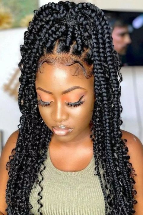 Get ready to turn heads with these creative box braid styles - the perfect way to take your protective hairstyle game to the next level! Continue reading 33 Stunning Box Braids Hairstyles for Black Women at Travel Beauty Blog. Goddess Braids Updo, Goddess Braid Styles, Big Box Braids, Big Braids, Goddess Braids Hairstyles, Bob Braids, Long Box Braids, Box Braids Hairstyles For Black Women, Ethnic Hairstyles