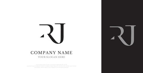 Rj Logo Design, Rj Logo, Cartoons Love, Design Vector, Company Names, Premium Vector, Graphic Resources, Initials, Logo Design