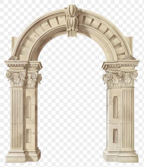 Column Illustration, Gothic Gate, Arch Ways, Arch Way, Aesthetic Pngs, Hut Ideas, Pngs Transparent, Png Wedding, Architecture Vintage