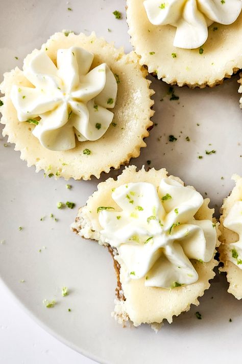 Mini Key Lime Pie Bites - Finding Time To Fly Mini Key Lime Pie, Key Lime Pie Bites, Key Lime Recipes, Mini Key Lime Pies, Whipped Yogurt, Pie Bites, Lime Recipes, Lime Pie, Vanilla Yogurt