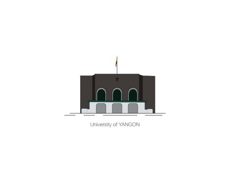 University Of Yangon by Ga Nge Yangon University, Yangon, Peterborough, Cute Easy Drawings, Saint Charles, San Luis Obispo, Painting Photos, Easy Drawings, University