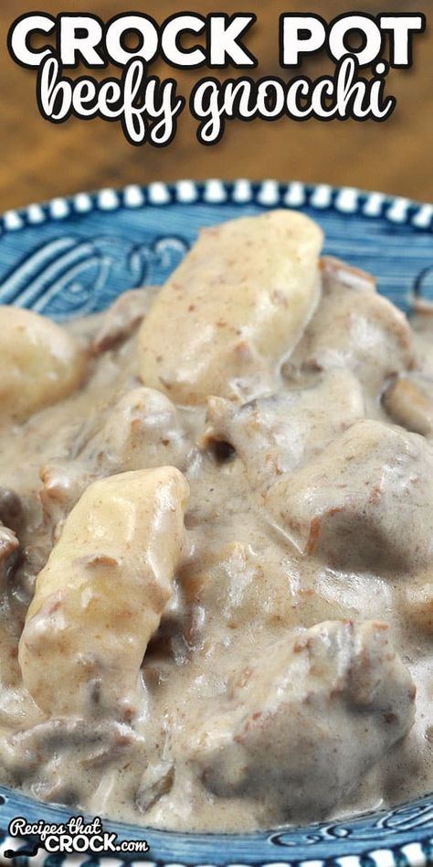 Crock Pot Stroganoff, Gnocchi Recipes Easy, Gnocchi Dishes, Beef Tip Recipes, Beef Stroganoff Crockpot, Crock Pot Beef, Crockpot Recipes Beef, Beef Tips, Gnocchi Recipes