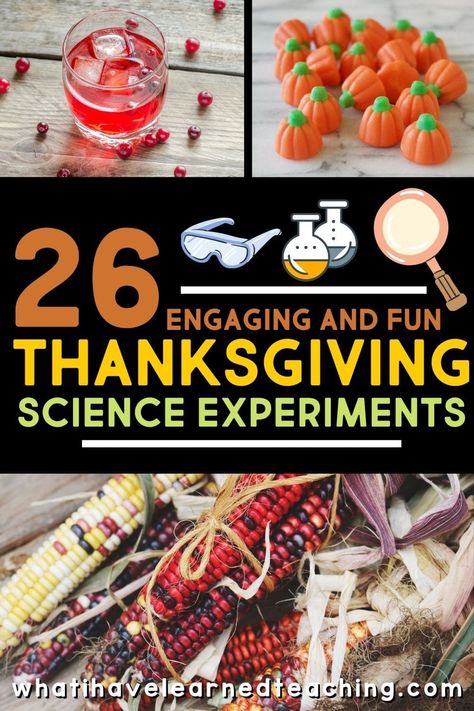 These Thanksgiving Themed Science Activities are great throughout the month of November. Engage elementary students in learning about physical science, life science, and earth science with topics about pumpkin volcanos, slime, reversible and irreversible changes, and more! Here are 26 Thanksgiving Science Experiments for your little scientists. Thanksgiving Science Experiments, Reversible And Irreversible Changes, Thanksgiving Science Activities, Gratitude For Family, Turkey Science, Thanksgiving Homeschool, Thanksgiving Science, Scientific Method Experiments, Thanksgiving Stem Activities