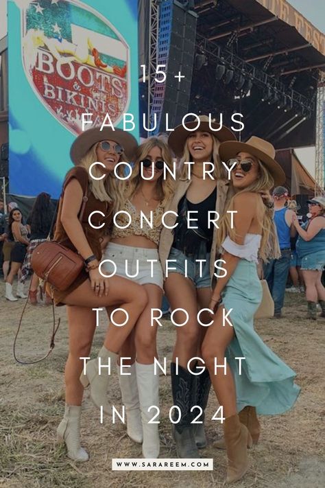 Looking for the perfect country concert outfits? Check out these stylish and cute outfit ideas that are sure to make you shine at any country concert. 
Heading to a country concert and unsure what to wear? Get ready to explore a variety of country concert outfit ideas that are perfect for any event, be it a big stadium show or a local fair. These western-inspired looks will help you rock the concert in style. So grab your cowgirl boots and let’s dive into some amazing outfit inspo! Country Outfits For Party, Rock The South Outfit Ideas, Diy Western Outfit, Woman’s Country Concert Outfit, Country Concert Casual Outfit, Country Beach Concert Outfit, 2024 Country Concert Outfit, Country Concert Jewelry, Fair Concert Outfit Ideas