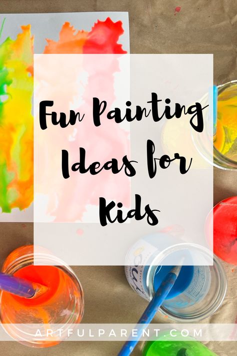 If you’re looking for new painting ideas for kids, here are seven that you may not have tried yet. Each involves little more than paint and paper, but all are fun and unique! painting with kids | painting with children | painting projects for kids | art for kids | easy painting ideas #paintingideas #kidsart Easy Paint Art Ideas, Painting With Preschoolers Ideas, One Color Painting Art, Easy Fun Paintings Simple, Canvas Paint Ideas Easy, Painting With Preschoolers, Easy Painting Activities For Kids, Easy Paint Ideas For Kids, Easy Kid Painting Ideas