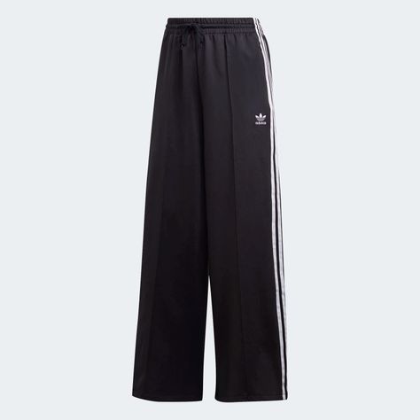 adidas Primeblue Relaxed Wide Leg Pants - Black | adidas US Adidas Hose, Casual Bottoms, Adidas Track Pants, Adidas Outfit, Armani Jeans, Pantalon Large, Adidas Pants, Adidas Online, Primavera Estate