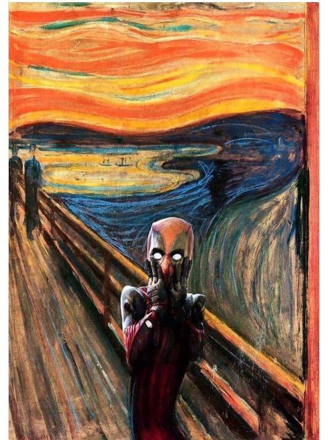 Deadpool Images, Deadpool Art, Deadpool Wallpaper, Dead Pool, The Scream, Marvel Wallpaper, Marvel Vs, Arte Horror, Marvel Memes