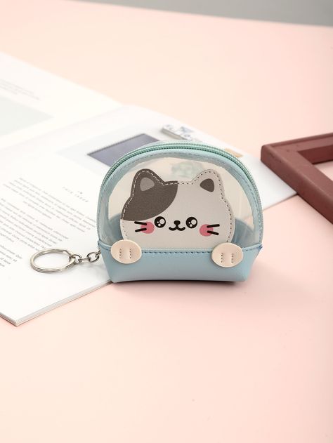 Cute Pencil Pouches, Cute Mini Bags, Blue Preppy, Cat Wallet, Diy Crafts Bookmarks, Cute Coin Purse, Cat Purse, Plush Bags, Cute Wallets