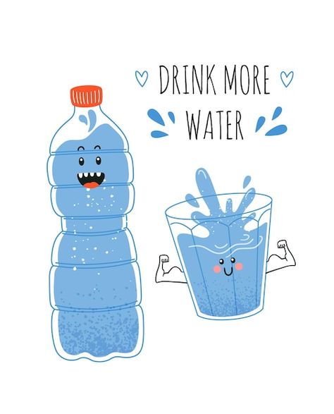 Water Is Food Poster, Drink Water Pictures, Water Related Drawings, Drink More Water Quotes, More Water Aesthetic, Drink Your Water Quotes, Water Doodle Art, Drinking Water Quotes, Drink More Water Aesthetic