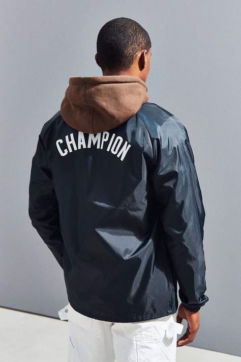 Champion Coach Jacket Street Apparel, Street Basketball, Virtual Wardrobe, Trendy Mens Fashion, Mens Fashion Urban, Latest Mens Fashion, Mens Trends, Coach Jacket, Athletic Apparel