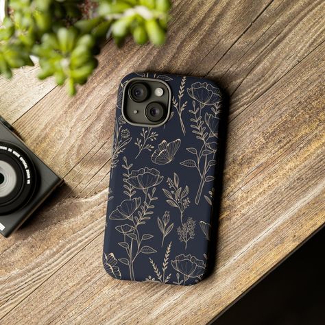 Dark Blue and Yellow Floral Phone Case - Phone cases for iPhone, Samsung Galaxy, or Google Pixel. Check out all of our phone cases here:  https://www.etsy.com/shop/ShopElleByers?ref=dashboard-header&section_id=46915340 TOUGH CASE - Every case has double layers for extra durability and protection. The outer polycarbonate shell will resist daily impacts. PROCESSING TIME - Your order will be ready in 3-7 business days. SHIPPING - USPS First Class, 2-5 business days once the order is shipped. Please contact me if you have any questions. :) Cell Phone Case, Phone Cases Amazon, I Phone Cases Aesthetic, Iphone Phone Cases Aesthetic, Samsung Case, Aesthetic Phone Cases, Iphone 15 Case, Iphone Obsession, Apple Cases