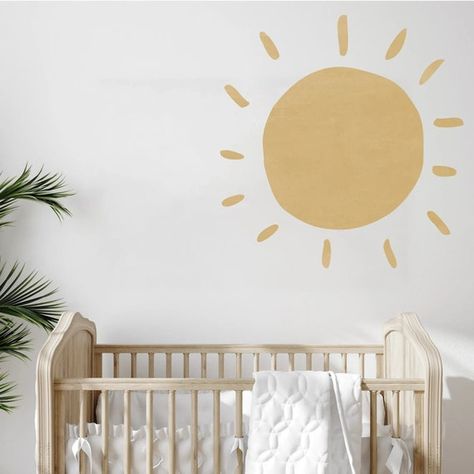 Sun Headboard, Mustard Nursery, Nursery Sun, Boho Colours, Sun Decal, Headboard Decal, Yellow Nursery, Cheap Vinyl, Boho Sun