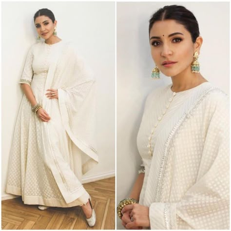 Rakshabandhan Outfit Ideas, Rakshabandhan Outfit, डिजाइनर कपड़े, White Anarkali, Anarkali Dress Pattern, Kurti Designs Party Wear, Kurta Designs Women, Ethnic Outfits, Anushka Sharma