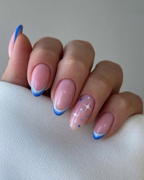 Blue Gel Nails, Unghie Sfumate, Manikur Kuku, Simple Gel Nails, Summery Nails, Casual Nails, Her Nails, Makijaż Smokey Eye, Nails Wedding