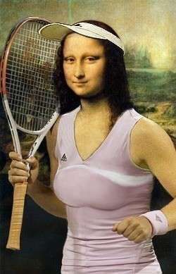 Tennis Wallpaper, Tennis Funny, Tennis Pictures, Mona Lisa Parody, Funny Art History, Tennis Art, Mona Lisa Smile, Tennis Aesthetic, Art Parody