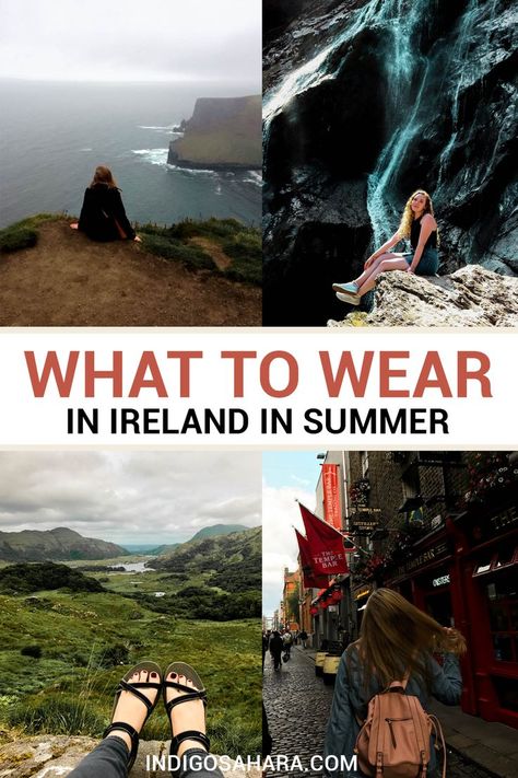 what to wear in ireland in summer Ireland Summer Outfits, Scotland Summer Outfits, Ireland Vacation Outfits, What To Wear In Ireland, Ireland Clothes, Summer In Ireland, Ireland Summer, Ireland Packing List, Ireland People