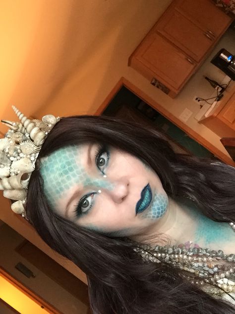 2015 Goddess of the Sea Amphritite costume Goddess Of The Sea Makeup, Amphitrite Goddess Costume, Goddess Of The Sea Costume, Sea Goddess Makeup, Capricorn Cosplay, Under The Sea Costumes Women, Sea Goddess Costume, Capricorn Costume, Under The Sea Makeup