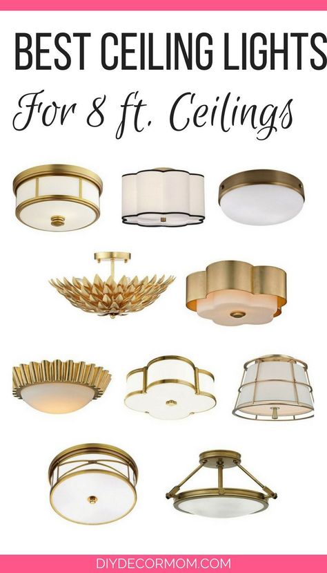 8 Ft Ceilings, Vintage Industrial Lighting, Semi Flush Ceiling Lights, Art Deco Lighting, Hallway Lighting, Farmhouse Lighting, Flush Ceiling Lights, Décor Diy, Flush Mount Lighting