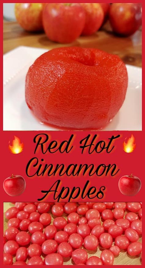 Red Hot Cinnamon Apples, Hot Cinnamon Apples, Cinnamon Candies, Apple Cinnamon Recipes, Red Hots Candy, Candy Apple Recipe, Cinnamon Candy, Red Hots, Cinnamon Recipes